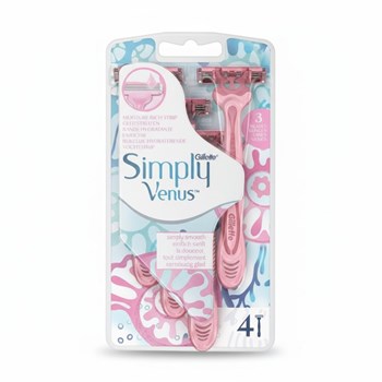 Gillette Simply Venus 3 Women's Disposable Razors, 4 Pack