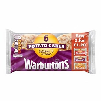 Warburtons 6 Potato Cakes