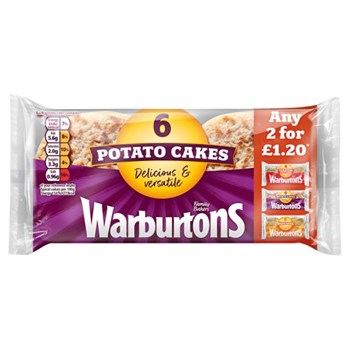 Warburtons 6 Potato Cakes