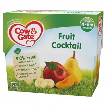 Cow & Gate Fruit Cocktail Fruit Puree Pots 4 x 100g