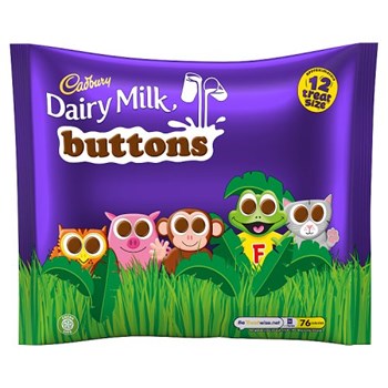 Cadbury Dairy Milk Buttons Chocolate 12 Treatsize Bags 170g