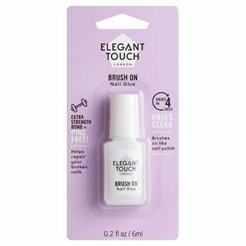 Elegant Touch Brush On Nail Glue Clear 6ml