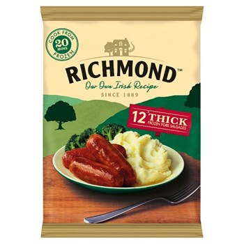 Richmond 12 Thick Frozen Pork Sausages 544g