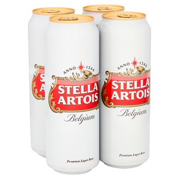 Stella Artois Lager Beer Cans 4 x 568ml