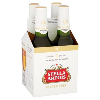 Stella Artois Gluten Free Lager Beer Bottles 4 x 330ml