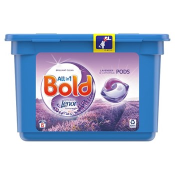 Bold All-in-1 Pods Washing Liquid Capsules Lavender & Camomile 15 Washes