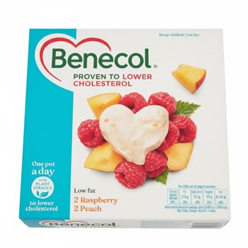 Benecol Raspberry & Peach Yogurts 4 x 120g (480g)