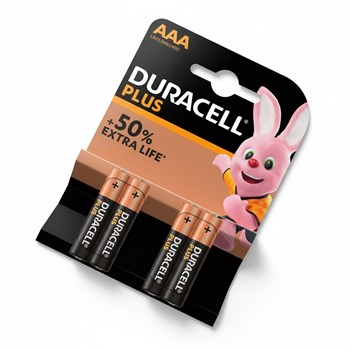 Duracell Plus AAA Alkaline Batteries, Pack of 4