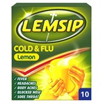 Lemsip Cold & Flu Lemon 10 Sachets