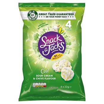 Snack a Jacks Sour Cream & Chive Multipack Rice Cakes 4x22g