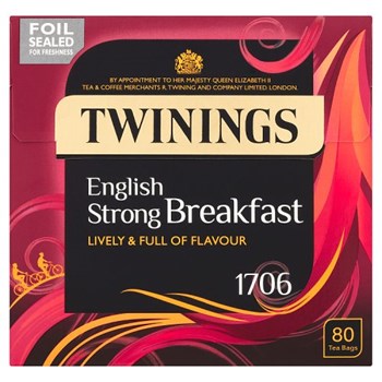 Twinings English Strong Breakfast 80 Tea Bags 250g