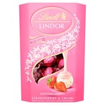 Lindt LINDOR Strawberries & Cream Chocolate Truffles Box 200g