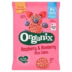 Organix Raspberry & Blueberry Organic Baby Finger Food Snack Rice Cakes 50g
