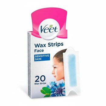 Veet 20 Face Wax Strips Sensitive Skin with Easy-Gel