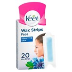 Veet 20 Face Wax Strips Sensitive Skin with Easy-Gel