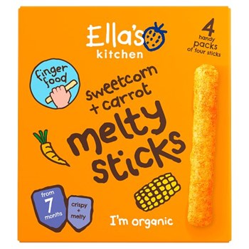 Ella's Kitchen Sweetcorn + Carrot Melty Sticks from 7 Months 4 x 6g (24g)