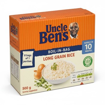 Uncle Ben's Boil-in-Bag Long Grain Rice 8 x 62.5g (500g)