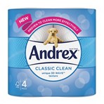 Andrex Classic Clean Toilet Tissue 4 Roll