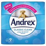 Andrex Classic Clean Toilet Tissue 9 Rolls