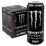 Monster Ultra Black Energy Drink 4 x 500ml