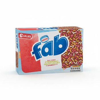 Fab Strawberry Ice Lollies 6x58ml