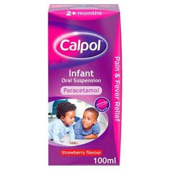 Calpol Infant Suspension, Paracetamol Medication, For 2+ Months, Strawberry Flavour, 100ml