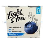 Light & Free Blueberry Greek Style Yogurt 4 x 115g (460g)