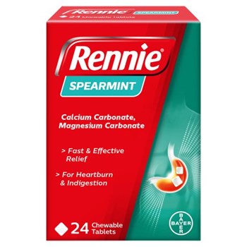 Rennie Spearmint 24 Chewable Tablets