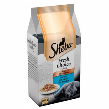 Sheba Fresh Choice Cat Food Pouches Fish in Jelly 6 x 50g