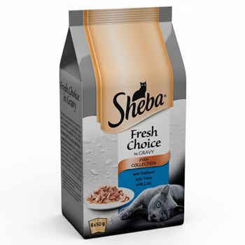 Sheba Fresh Choice Cat Food Pouches Fish in Gravy 6 x 50g