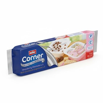 Müller Corner Chocolate Digestive and Strawberry Shortcake Yogurts 6 x 130g