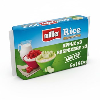 Muller Rice Apple & Raspberry Low Fat Pudding Dessert 6 x 180g