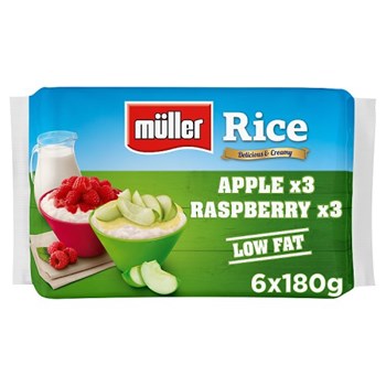 Muller Rice Apple & Raspberry Low Fat Pudding Dessert 6 x 180g