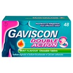 Gaviscon Double Action Heartburn & Indigestion Mint Flavour 48 Tablets