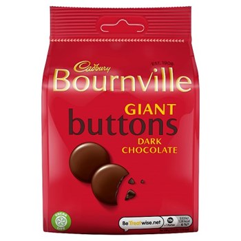 Cadbury Bournville Giant Buttons Dark Chocolate Bag 110g