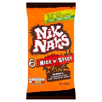 Nik Naks Nice 'N' Spicy Multipack Crisps 6 Pack