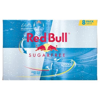 Red Bull Energy Drink, Sugar Free, 250ml (8 Pack)