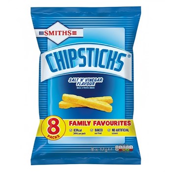 Smiths Chipsticks Salt & Vinegar Multipack Snacks 8x17g