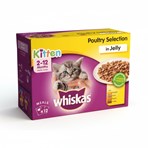 Whiskas Kitten Wet Cat Food Pouches Poultry in Jelly 12 x 100g