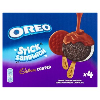 Oreo Cadbury Stick Sandwich Ice Cream 4x75ml