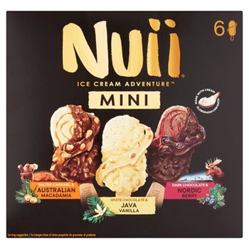 Nuii Mini Salted Caramel, Vanilla & Nordic Berry Ice Cream 6x55ml