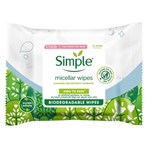 Simple  Micellar Biodegradable Cleansing Wipes 20 wipes
