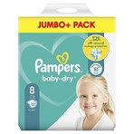 Pampers Baby-Dry Size 8, 52 Nappies, 17kg+, Jumbo+ Pack
