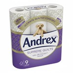 Andrex Supreme Quilts, Quilted Toilet Roll, 9 Rolls