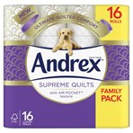 Andrex Supreme Quilts, Quilted Toilet Roll, 16 Rolls