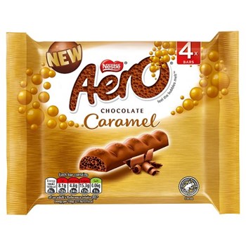 Aero Bubbly Caramel Chocolate Bar Multipack 4 Pack (4 x 27g)