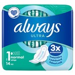 Always Ultra Sanitary Towels Normal (Size 1) Wings 14 Pads
