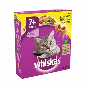 Whiskas Senior Complete Dry Cat Food Biscuits Chicken 825g