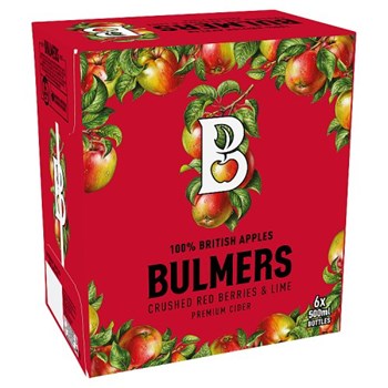 Bulmers Crushed Red Berries & Lime Cider 6 x 500ml Bottles