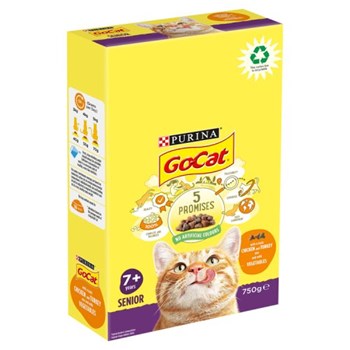 Go-Cat Senior with Chicken and Turkey mix and Vegetables Dry Cat Food 750g